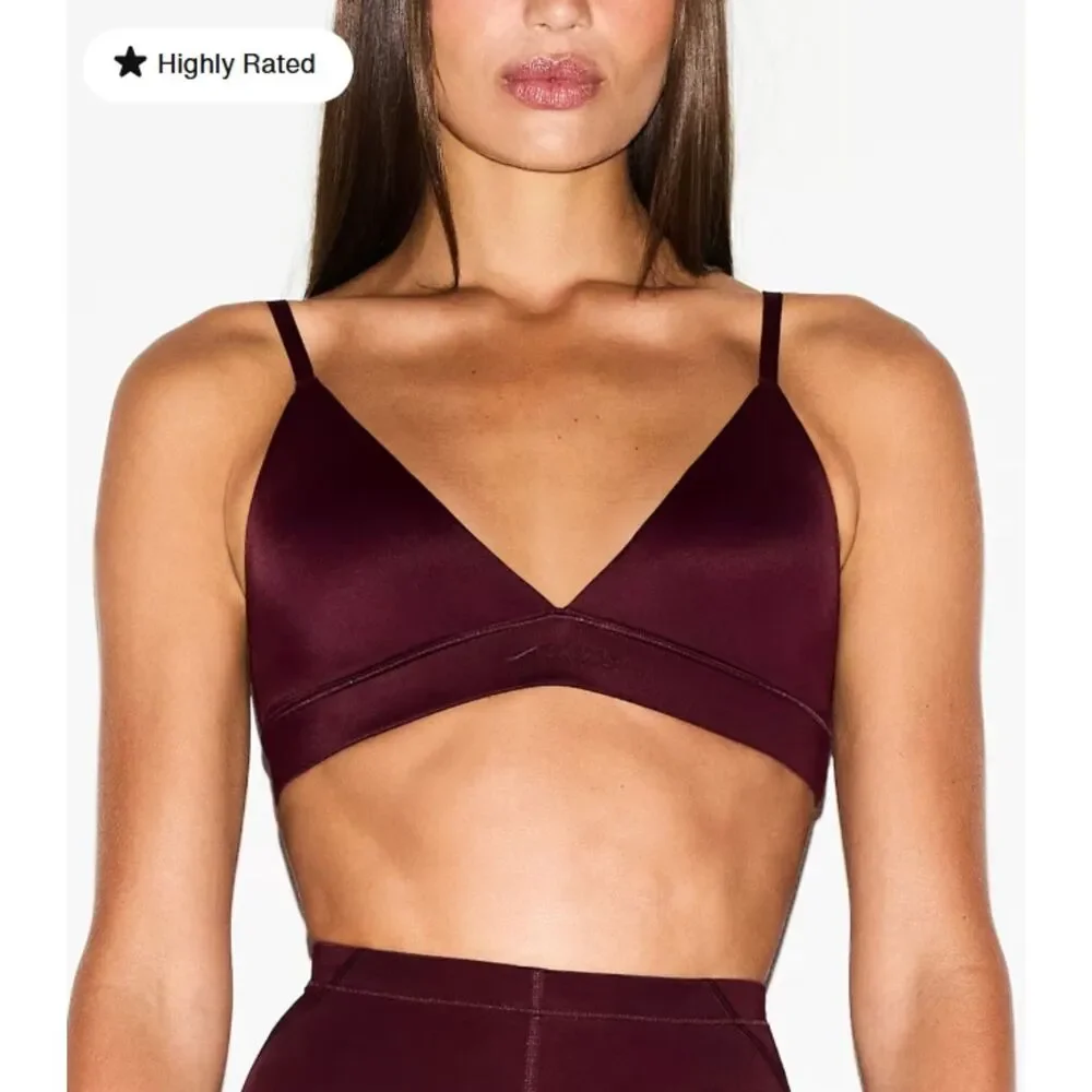 NEW NikeSKIMS Shine Triangle Bra LE Currant Large Nike SKIMS NWT